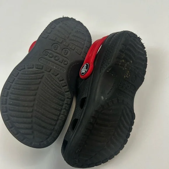 CROCS Kids Black and Red Character Slippers - Picture 4 of 4